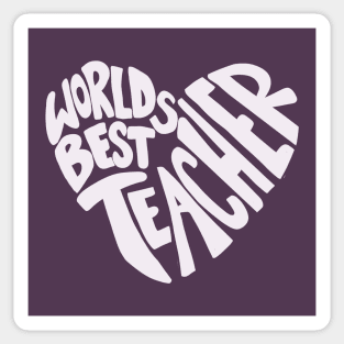 World's Best Teacher Heart Sticker